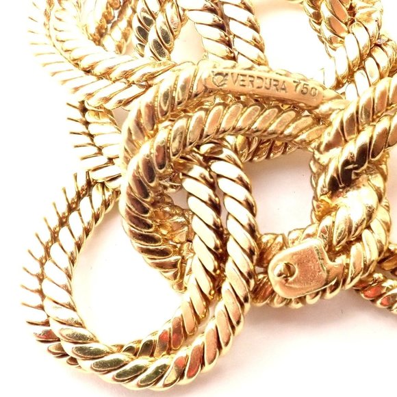 Rare! Authentic Verdura 18k Yellow Gold Rope Link Bracelet - Picture 10 of 10